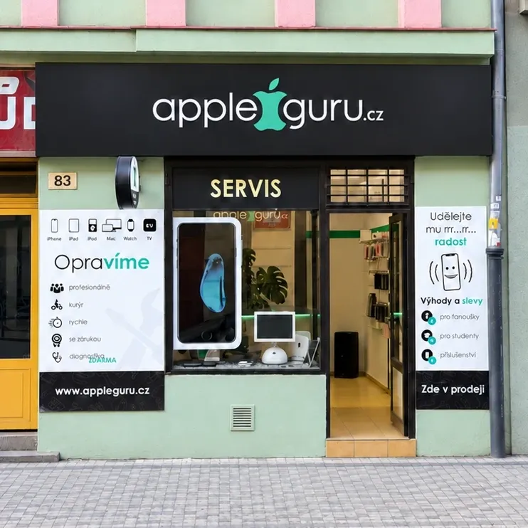 The appleguru.cz shop, Seifertova 83 – view from the street