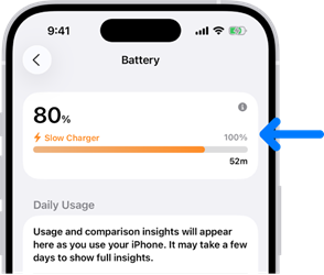 iPhone se nenabíjí do 100%