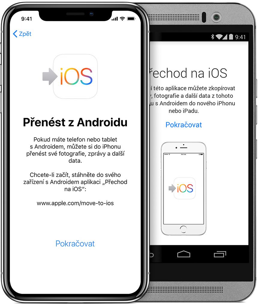 Přenos dat z Androidu do iPhonu