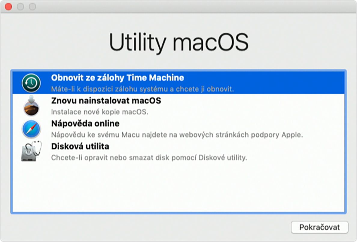 Přenos dat do nového Mac