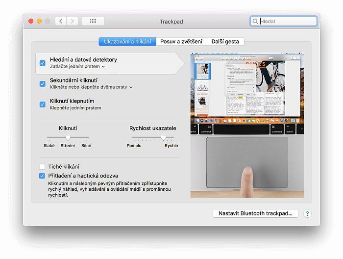 Jak používat trackpad