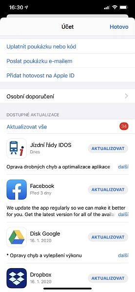 Nejde stáhnout nebo aktualizovat aplikace