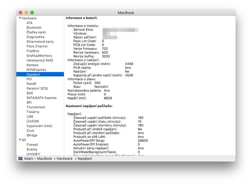 nová baterie do notebooku MacBook